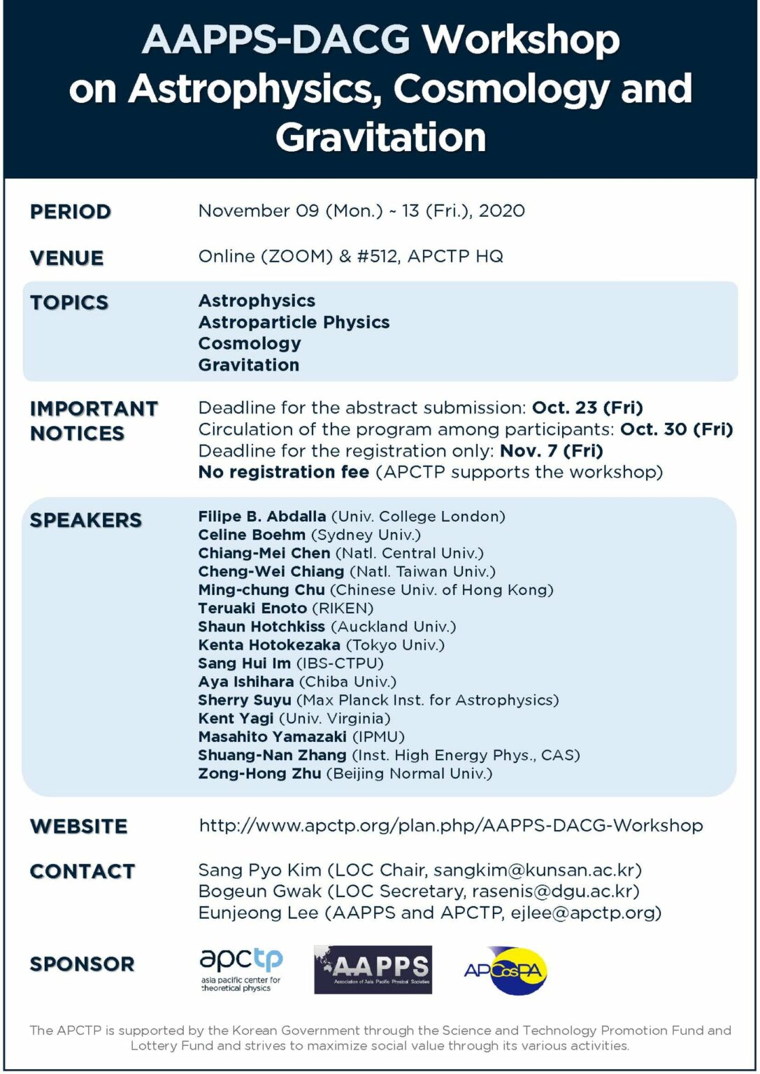 AAPPSDACG on Astrophysics, Cosmology and Gravitation สาขา